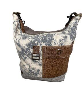 Myra Western Boho Hair-On-Hide Canvas Shoulder Bag